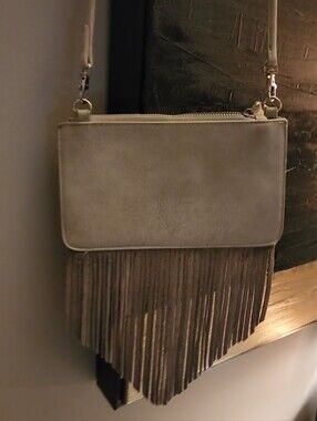 Free People Suede Fringe Crossbody Bag, Detachable Strap